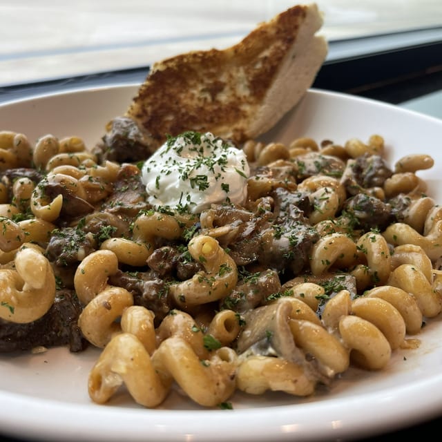 Beef Tip Pasta Stroganoff.